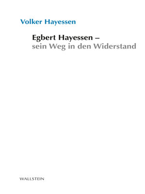 cover image of Egbert Hayessen – sein Weg in den Widerstand